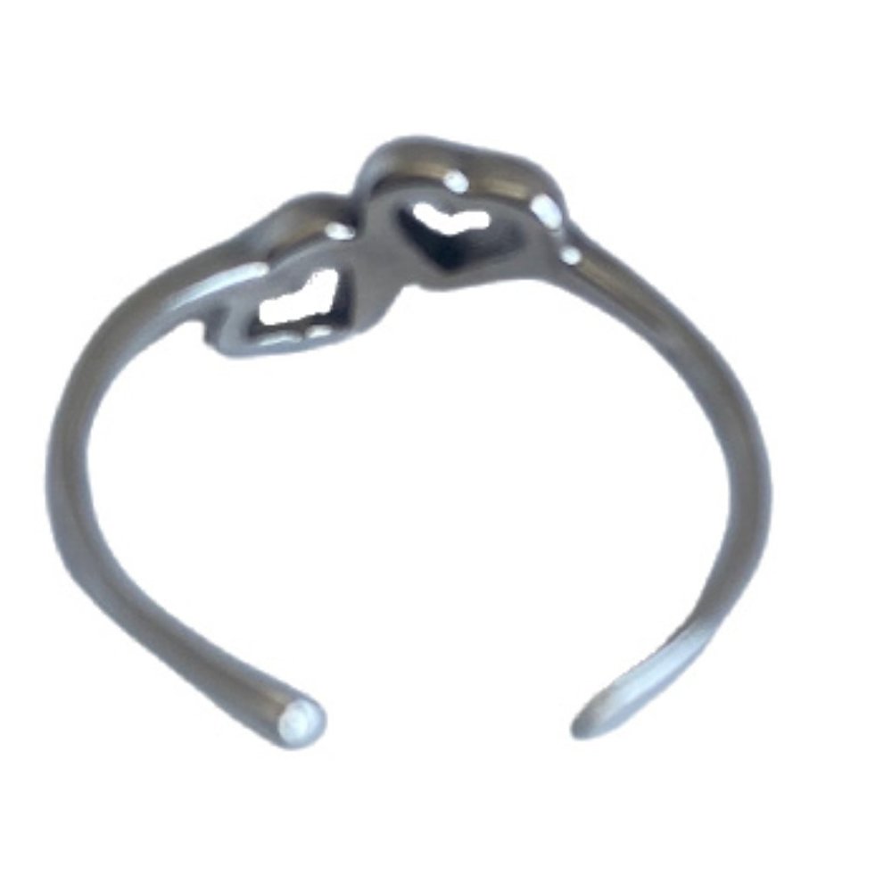 NWT- Sterling Silver (925) Double Heart Toe Ring - Picture 3 of 5